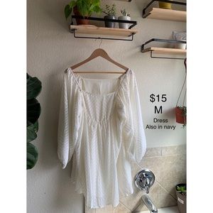 White long sleeve flowy dress